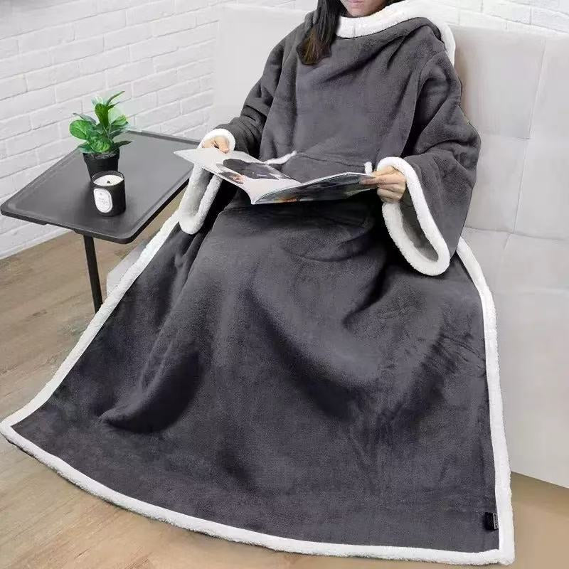 Corduroy Multi-Functional Wearable Sleeve Blanket