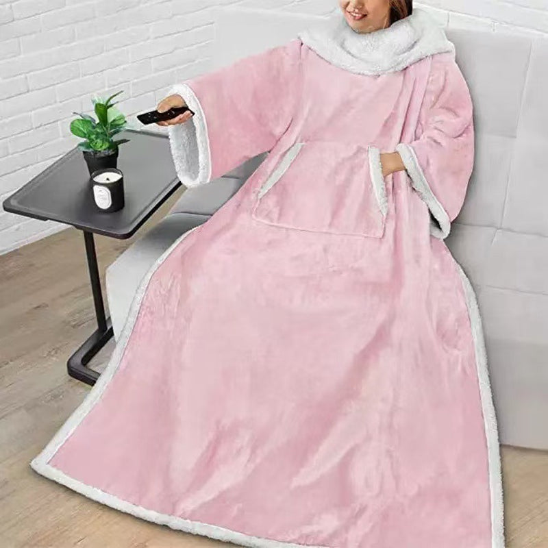 Corduroy Multi-Functional Wearable Sleeve Blanket