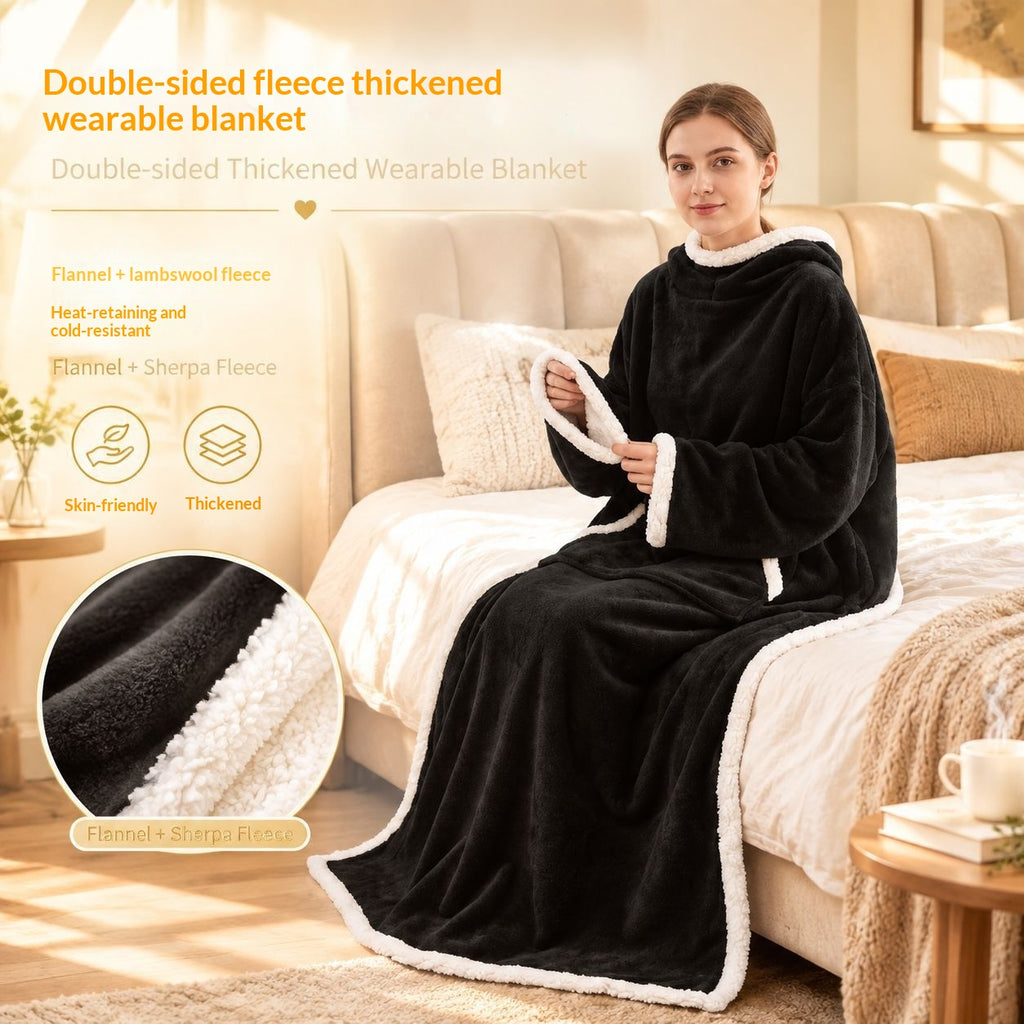 Corduroy Multi-Functional Wearable Sleeve Blanket
